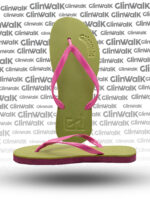 Ladies - Maroon flip-flop with top layer Green - Image 2